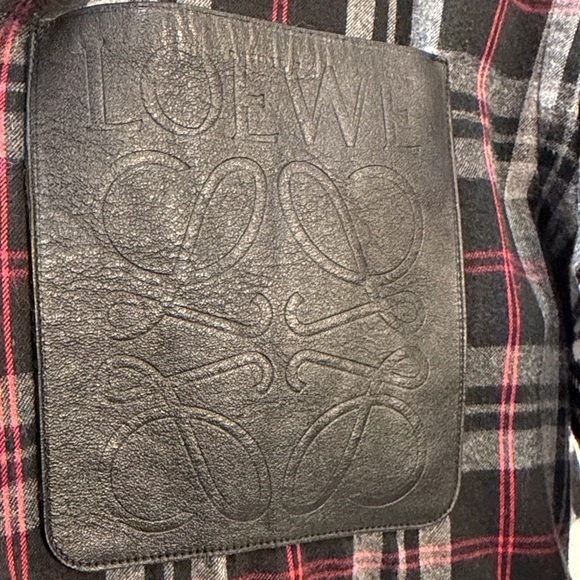 Loewe shirt long sleeve Patchwork Plaid Shirt in Brown and Black sz 40 - Picture 2 of 9